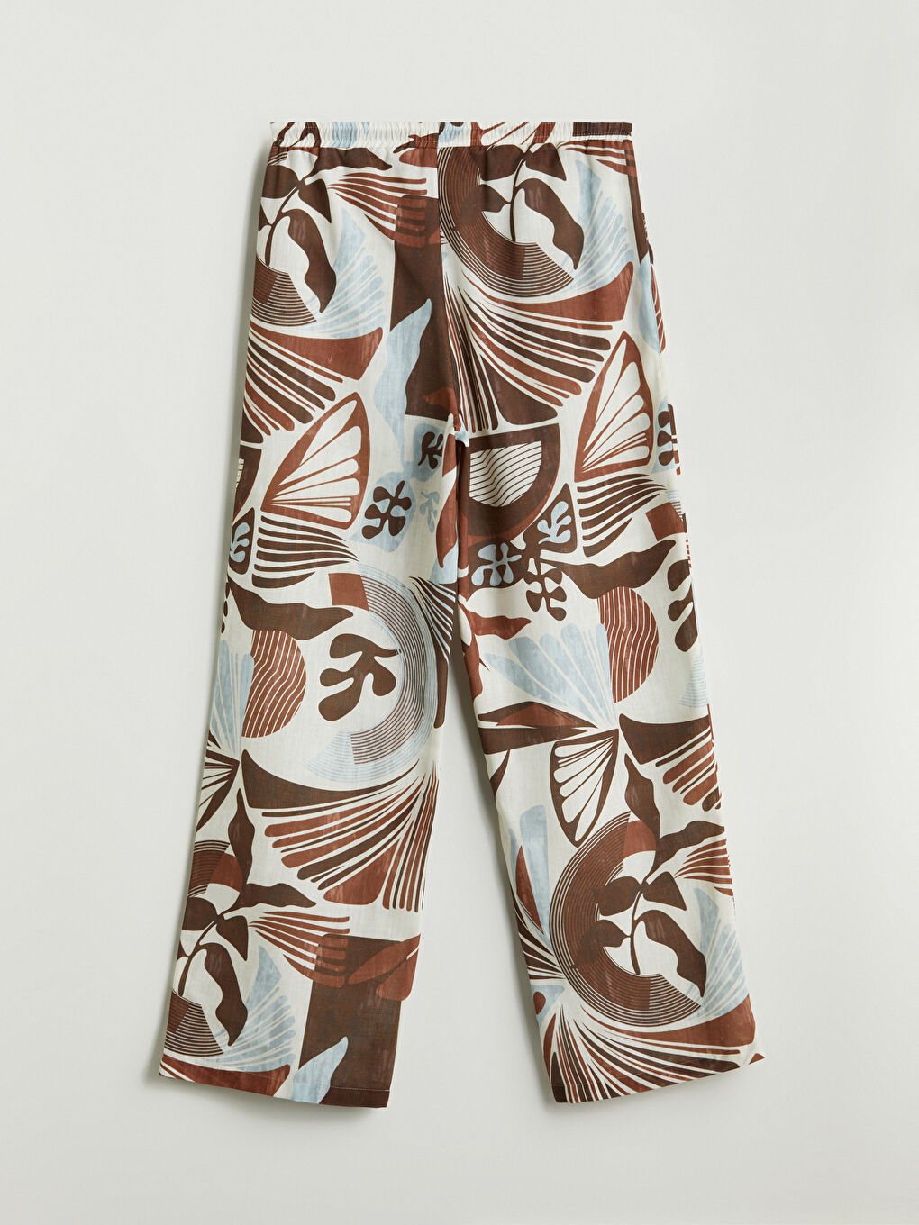 Elasticated Waist Patterned Wide Leg Women's Trousers -S5PO14Z8-LQQ