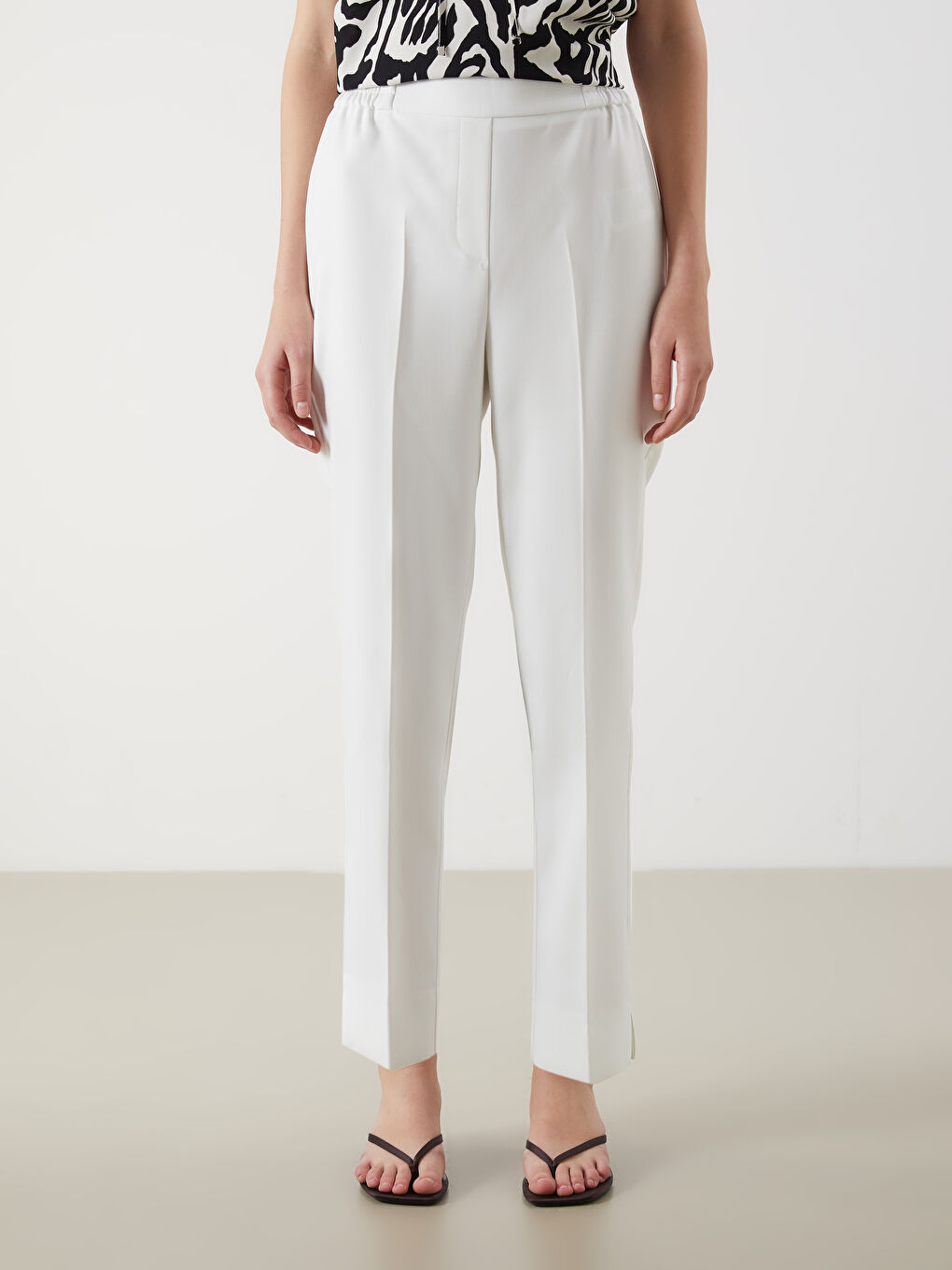 Elastic Waist Carrot Fit Women's Trousers -S5PO19Z8-Q6K