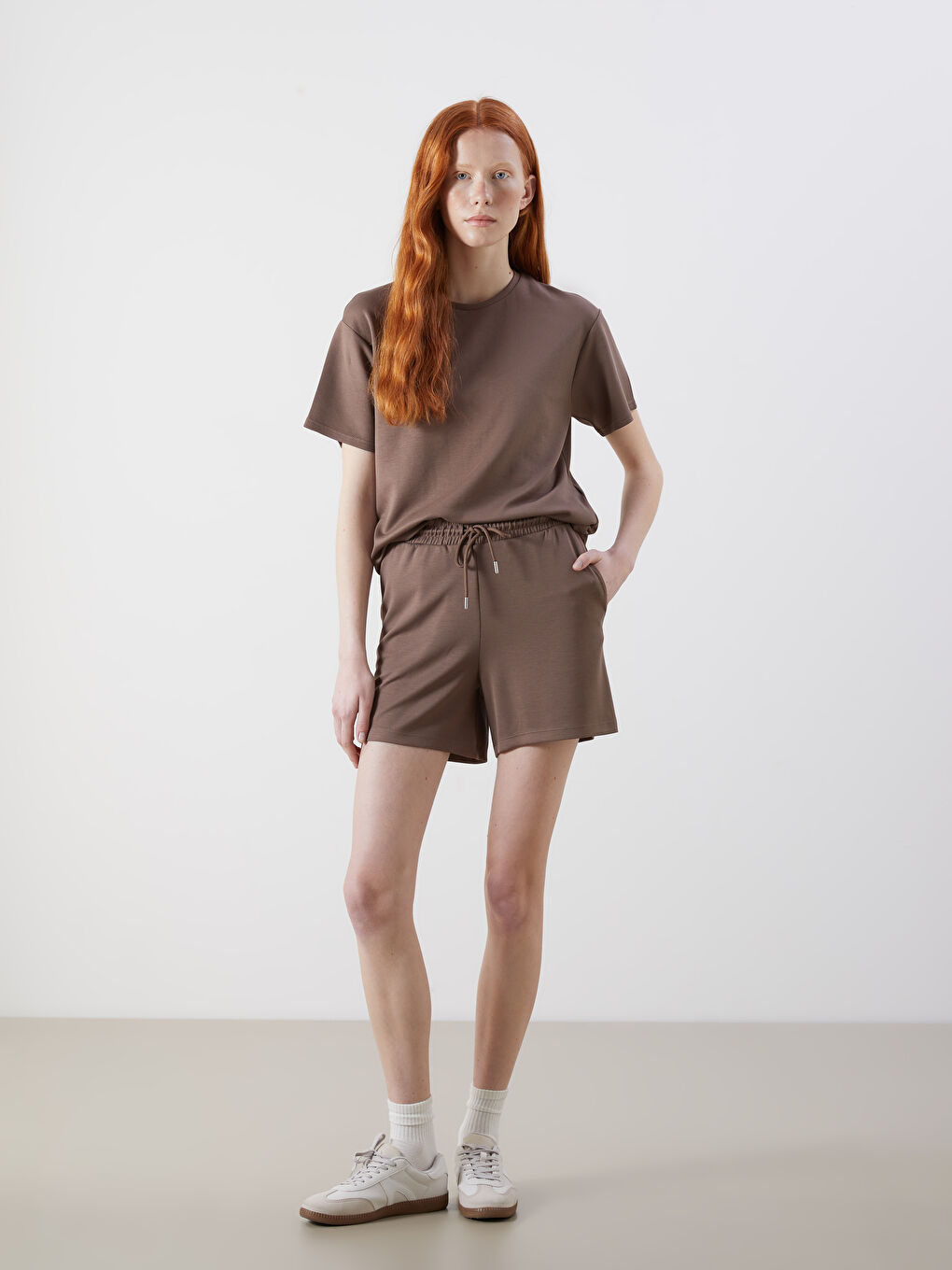 Elasticated Waist Women's Shorts -S5PO26Z8-PS7