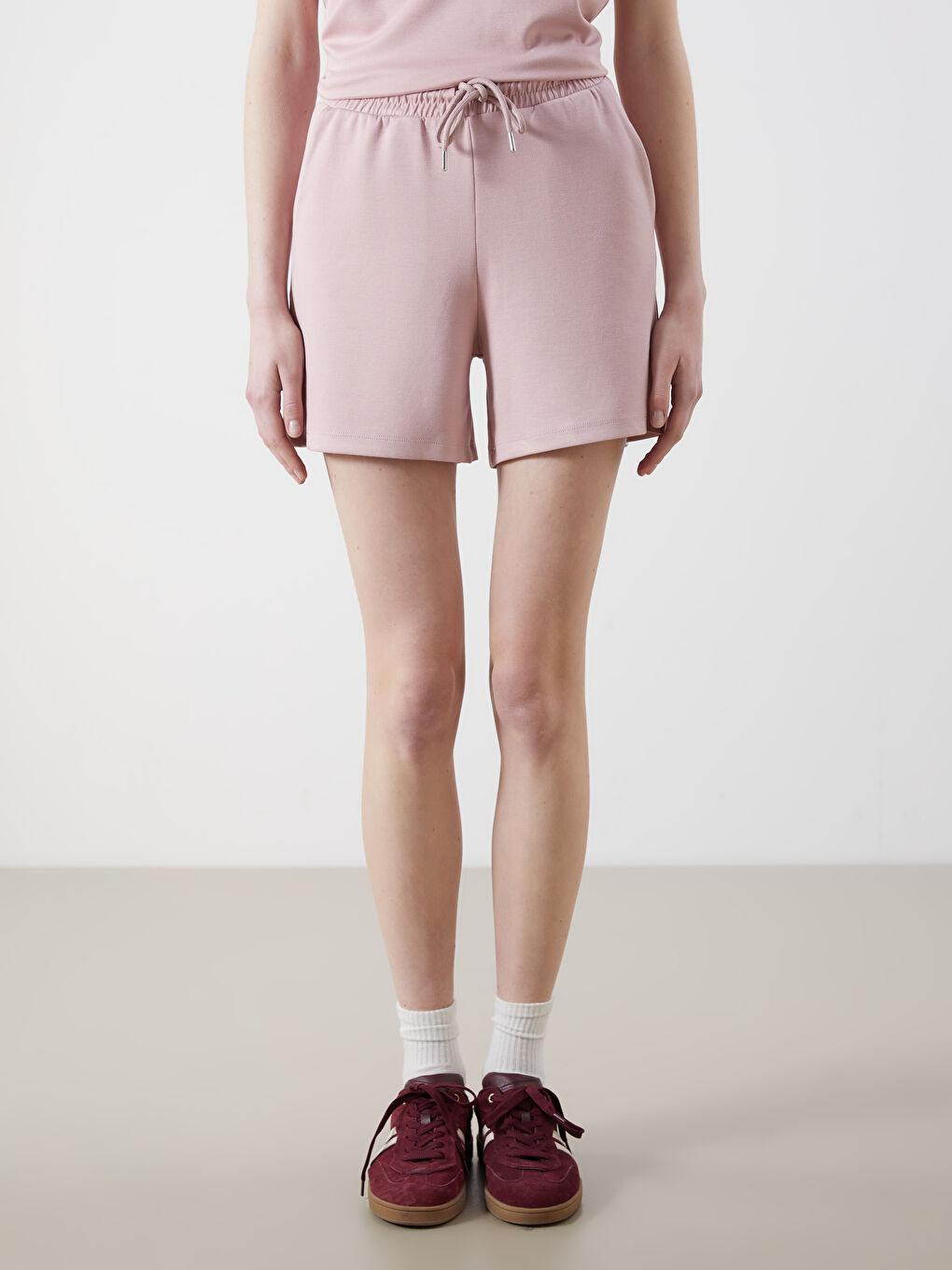 Elasticated Waist Women's Shorts -S5PO26Z8-Z1C
