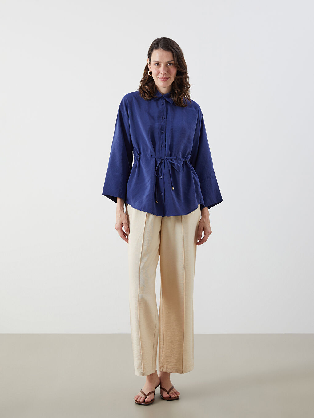 LCWAIKIKI Classic Elastic Waist Wide Leg Women's Trousers -S5PO54Z8-RQB
