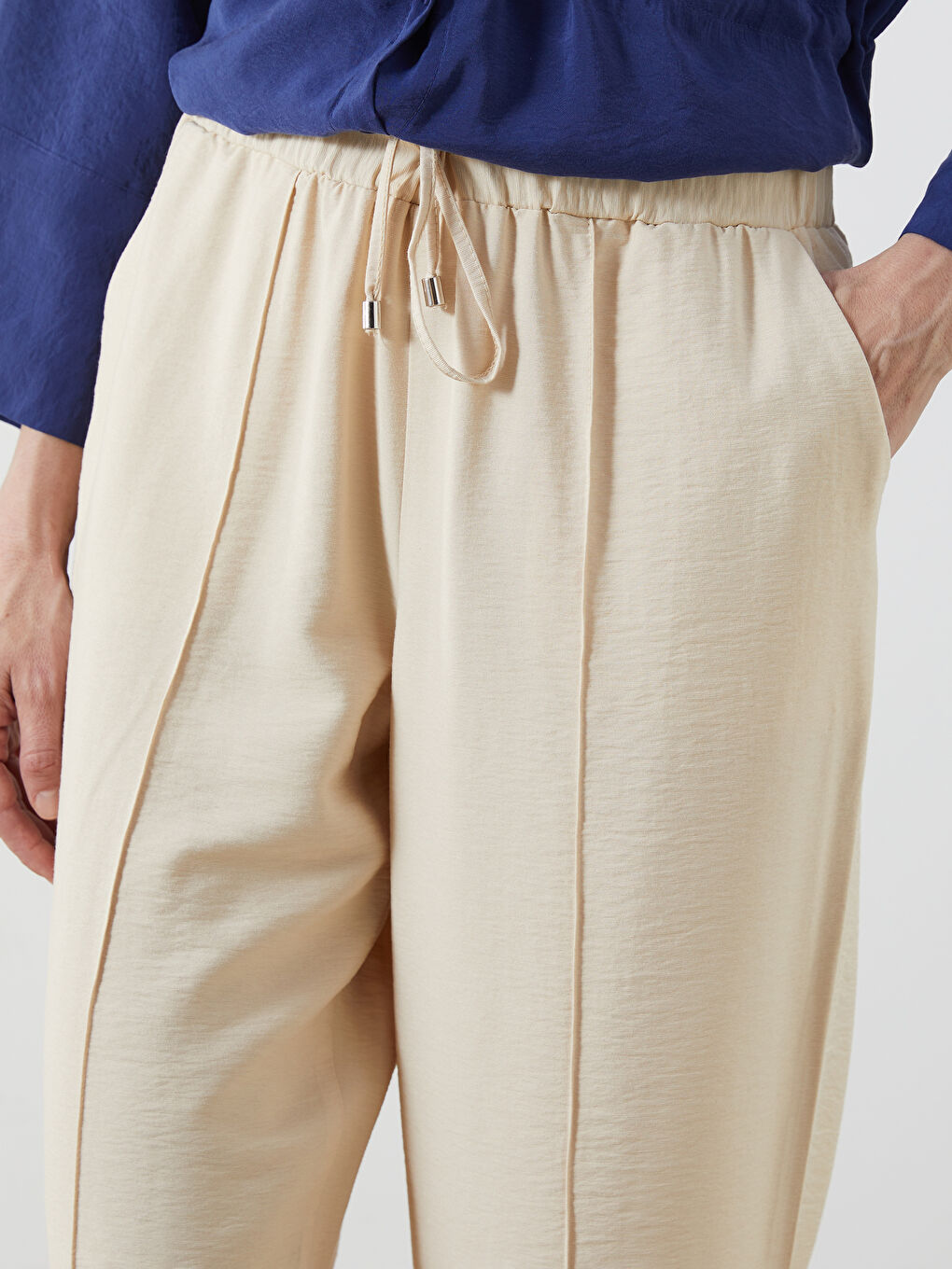 LCWAIKIKI Classic Elastic Waist Wide Leg Women's Trousers -S5PO54Z8-RQB