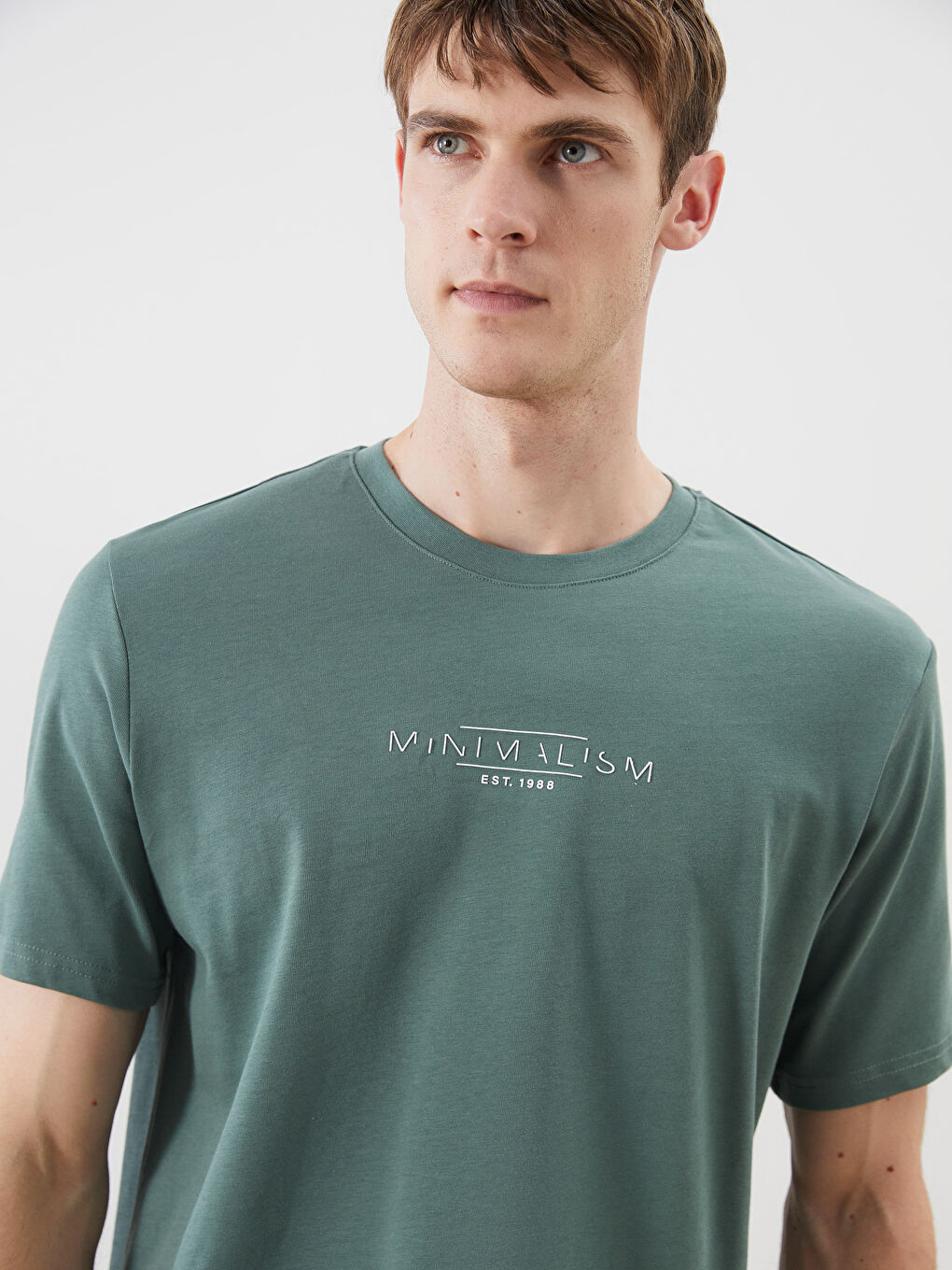 LCWAIKIKI Classic Crew Neck Printed Jersey Men's T-Shirt -S5PO57Z8-H6Z
