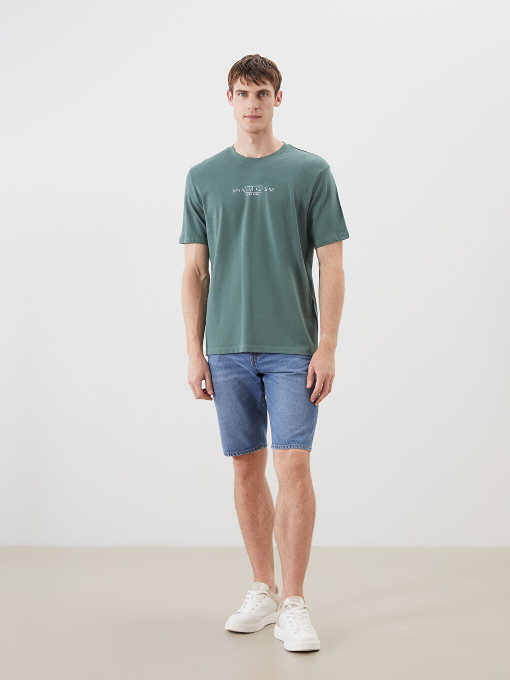 LCWAIKIKI Classic Crew Neck Printed Jersey Men's T-Shirt -S5PO57Z8-H6Z