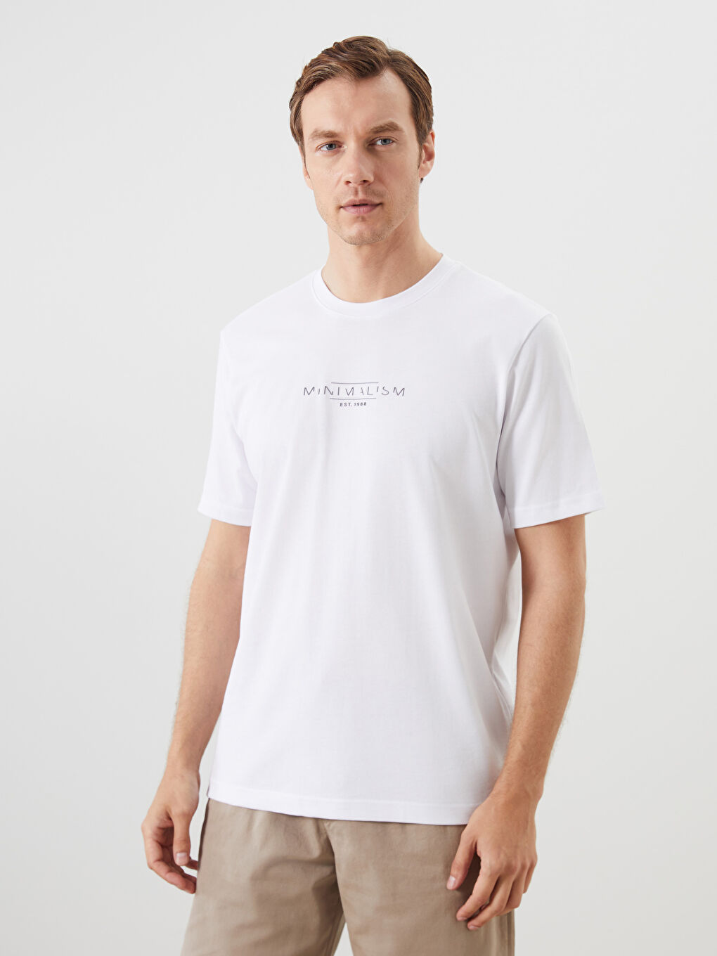 LCWAIKIKI Classic Crew Neck Printed Jersey Men's T-Shirt -S5PO57Z8-Q6K