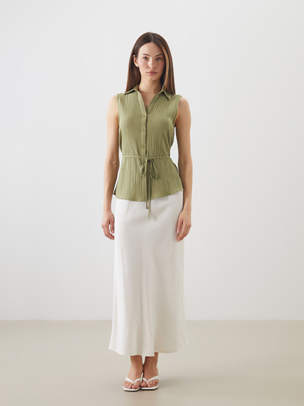 Textured Women's Shirt -S5PO58Z8-DLB