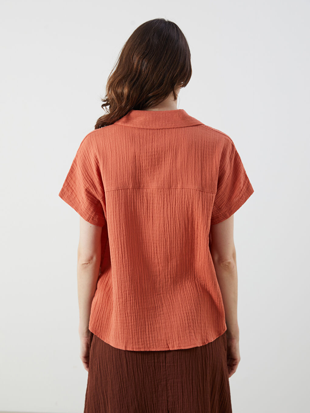 Kırmızı Müslin Kadın Gömlek-3