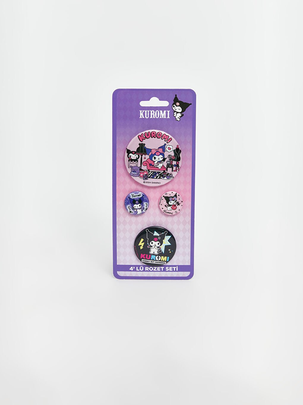 Karışık Kuromi Baskılı Kız Çocuk Rozet Seti 4'lü-2