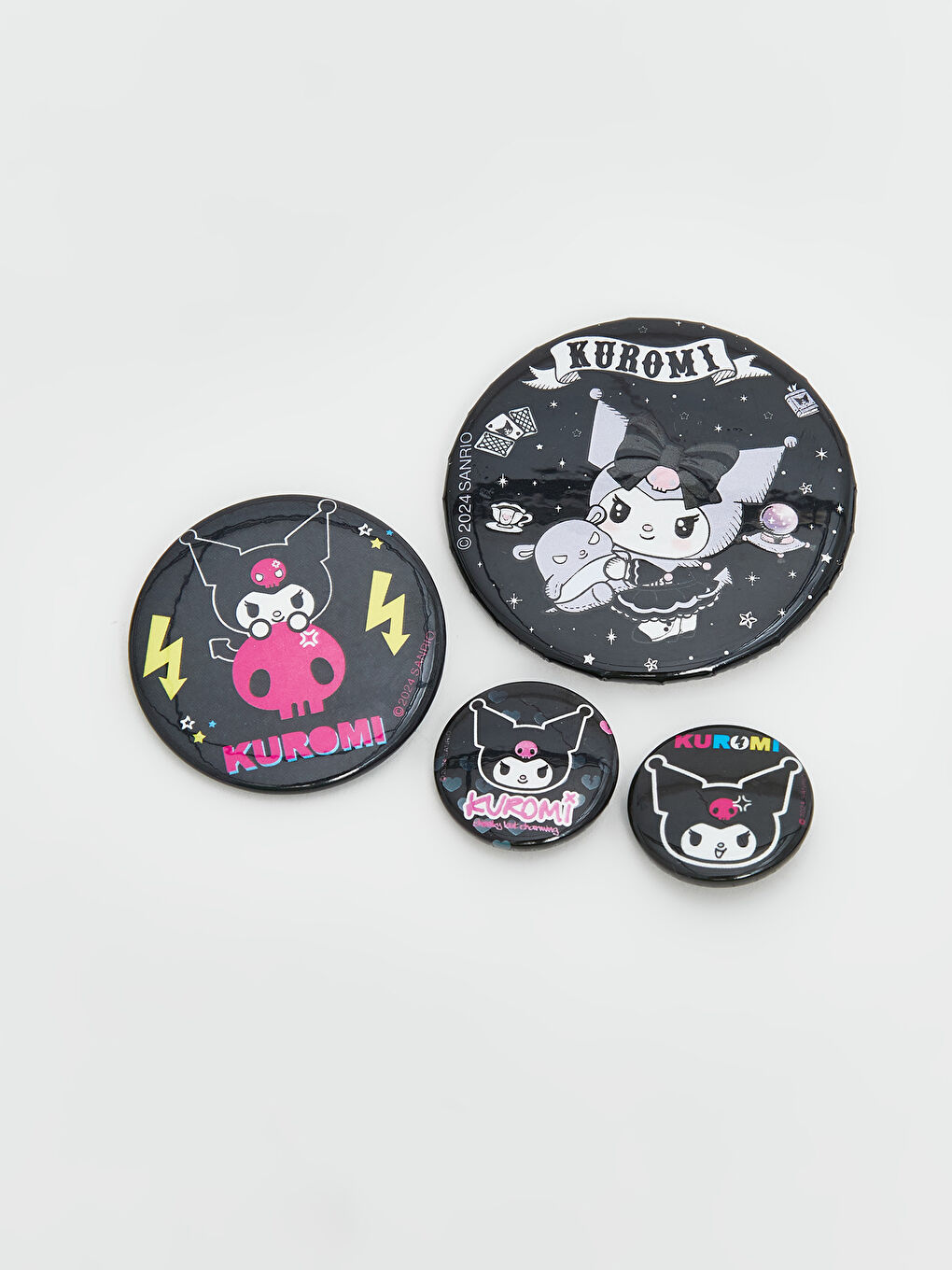 Karışık Kuromi Baskılı Kız Çocuk Rozet Seti 4'lü-4