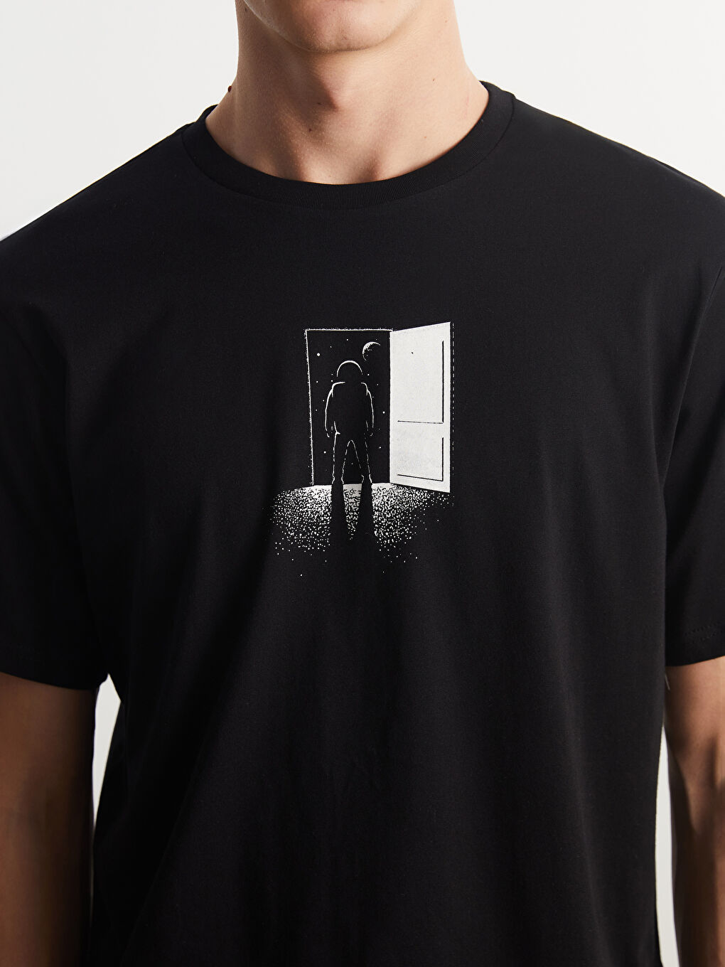 Crew Neck Printed Jersey Men's T-Shirt-2