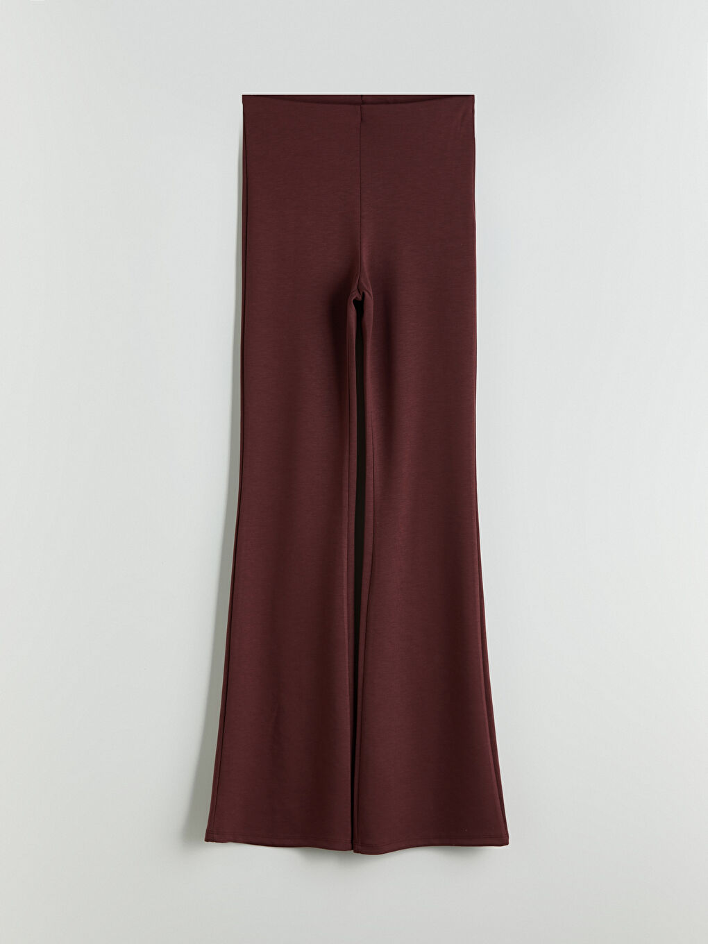 Bordo Beli Lastikli Kadın Tayt Pantolon-4