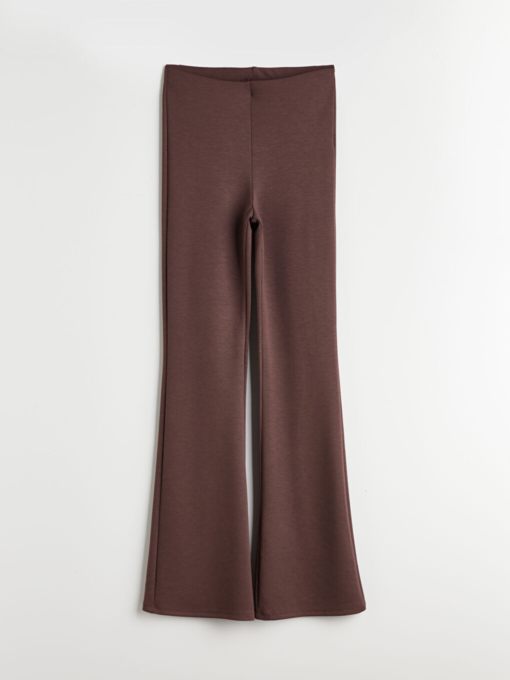 Kahverengi Beli Lastikli Kadın Tayt Pantolon-4