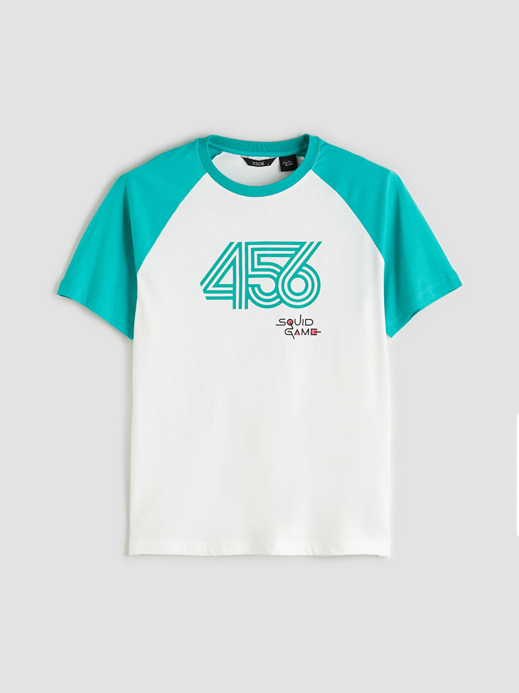 Ekru Bisiklet Yaka Squid Game Baskılı Penye Erkek Tişört-4