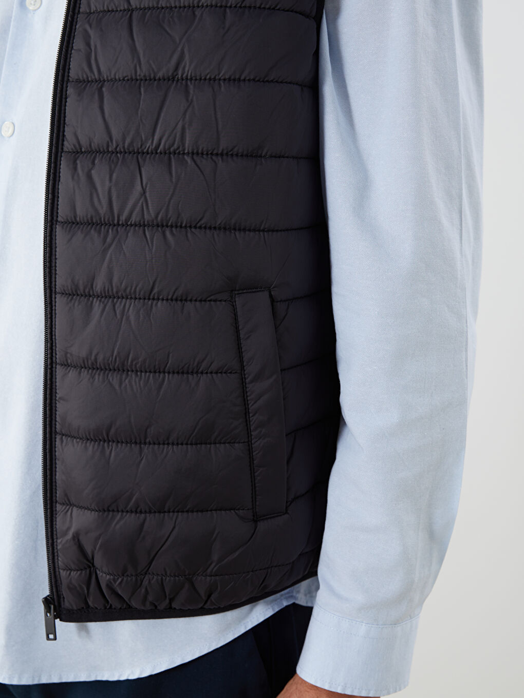  Yelek	Standard Fit Funnel Neck Men's Puffer Gilet-5