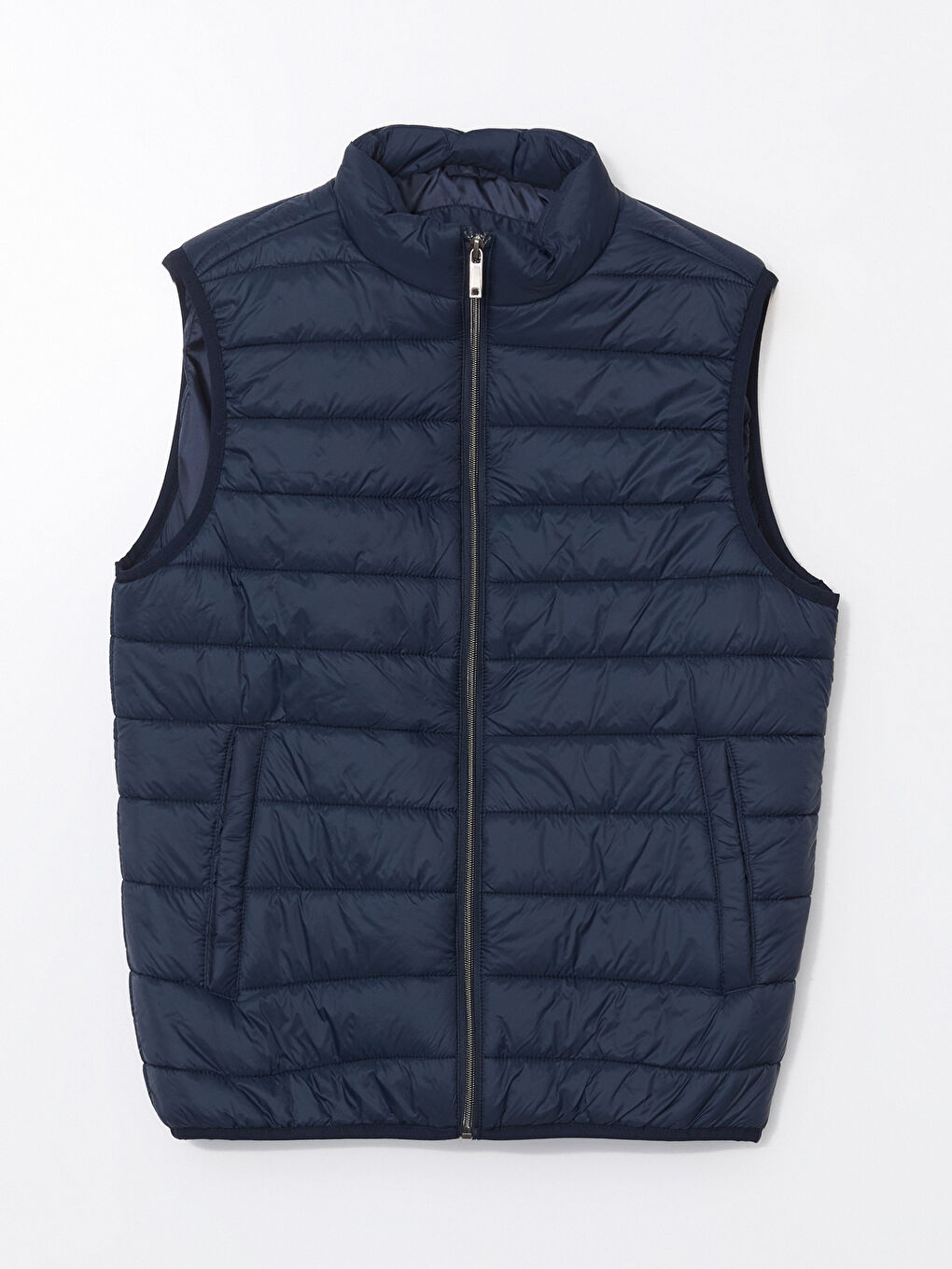 Lacivert Standart Kalıp Dik Yaka Erkek Şişme Yelek-10