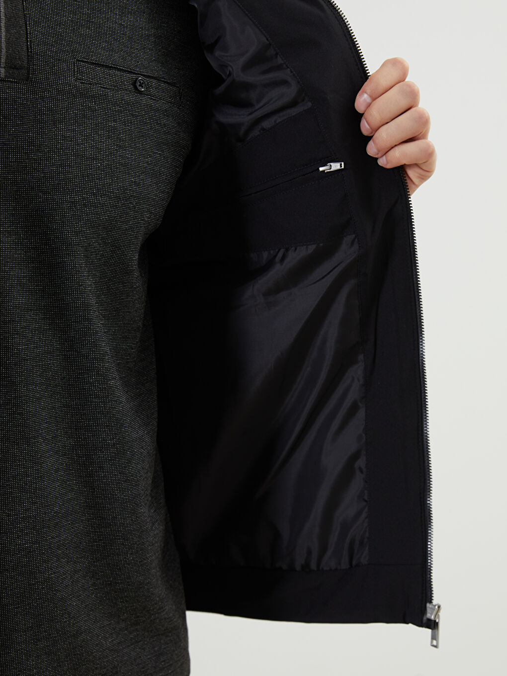 Siyah Standart Kalıp Dik Yaka Erkek Şişme Yelek-7