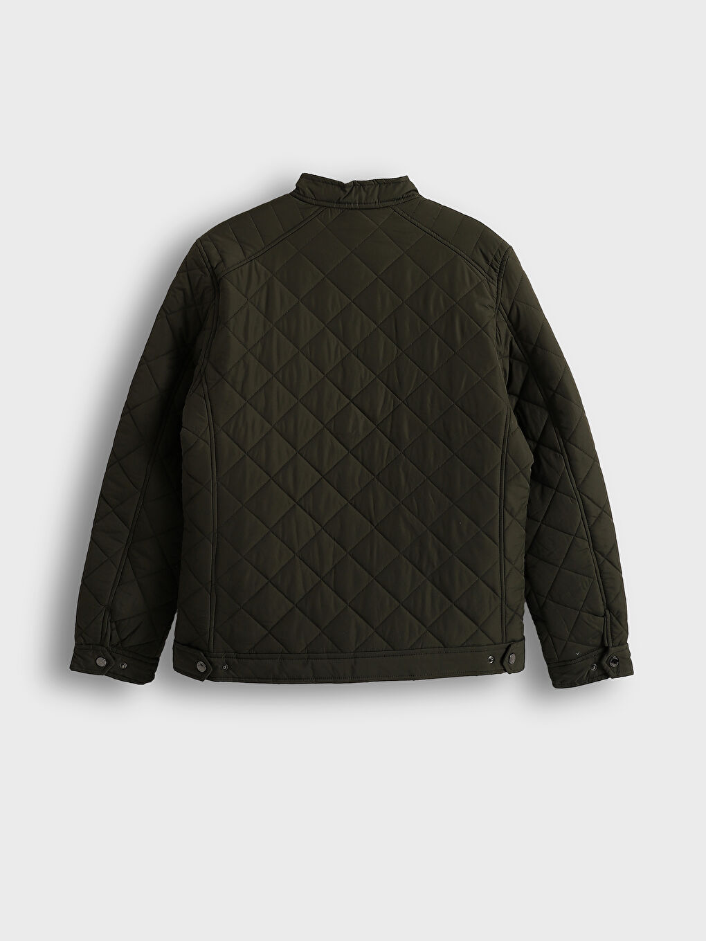 Haki Standart Kalıp Biker Yaka Erkek Mont-7