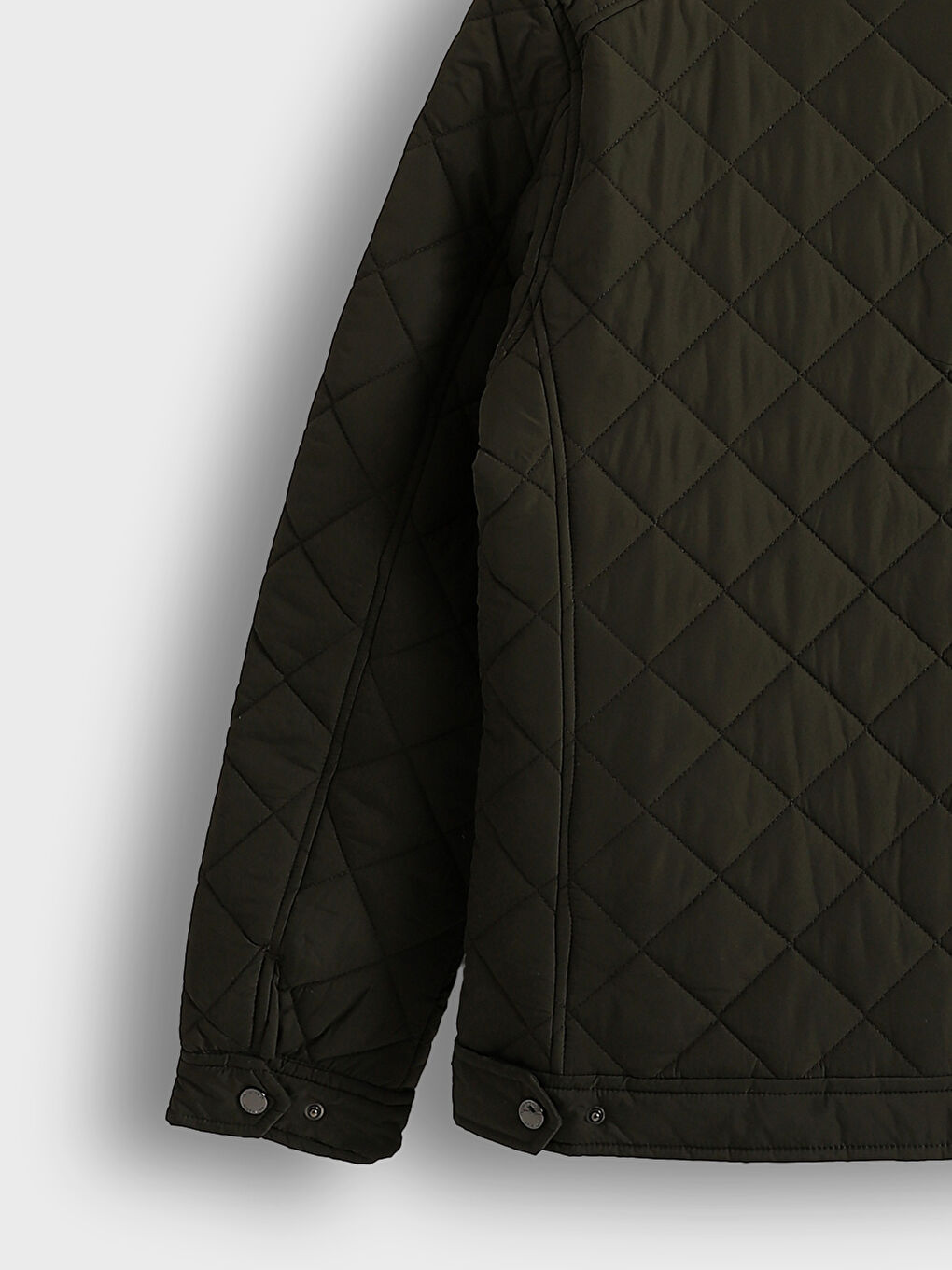 Haki Standart Kalıp Biker Yaka Erkek Mont-11