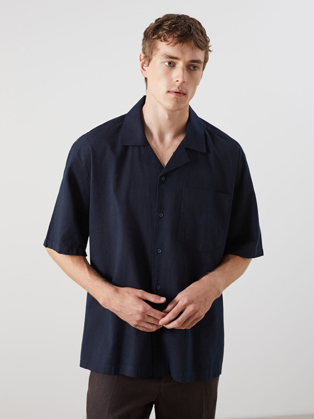 Regular Fit Short Sleeve Gabardine Men's Shirt -S5PP37Z8-RFH