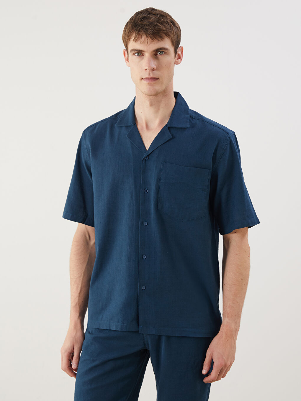 SOUTHBLUE Regular Fit Kısa Kollu Gabardin Erkek Gömlek -S5PP37Z8-CYB