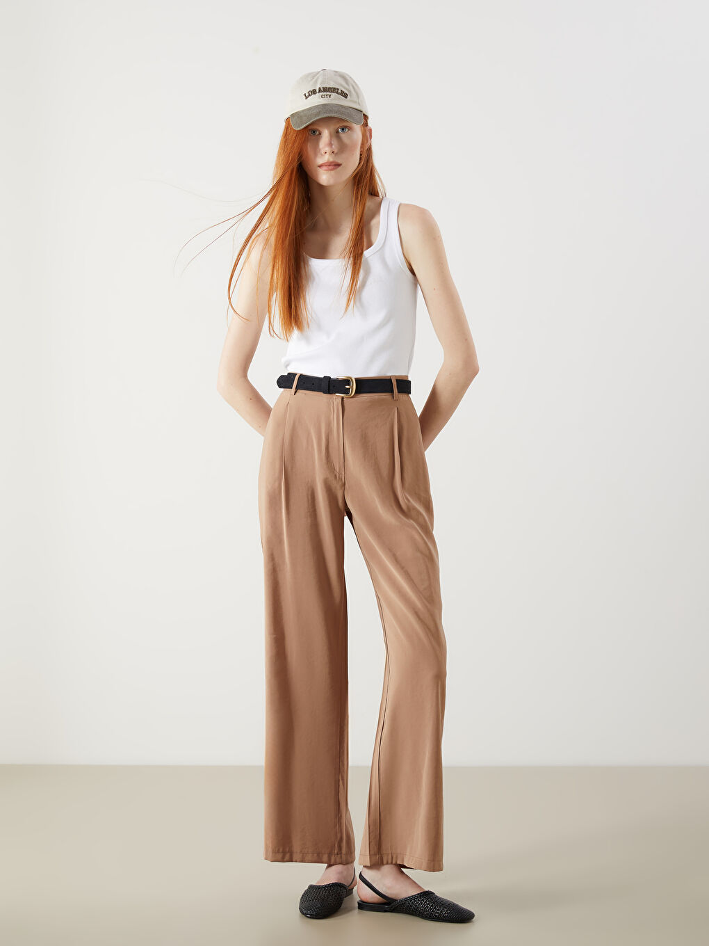 XSIDE Loose Fit Pleated Women's Trousers -S5PP40Z8-CTC
