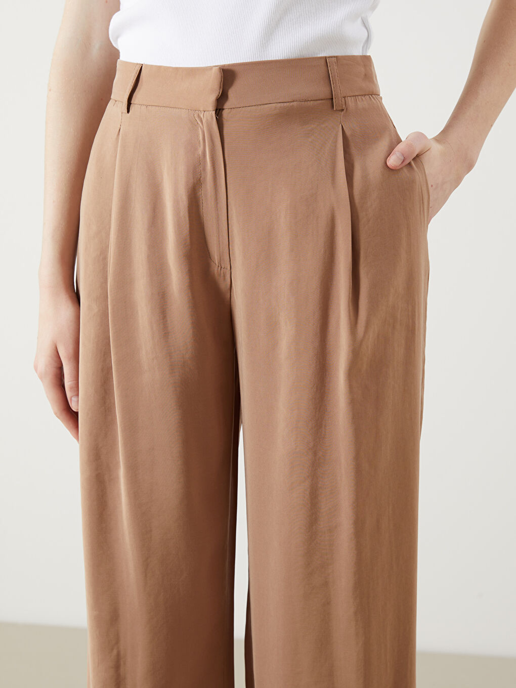 XSIDE Loose Fit Pleated Women's Trousers -S5PP40Z8-CTC