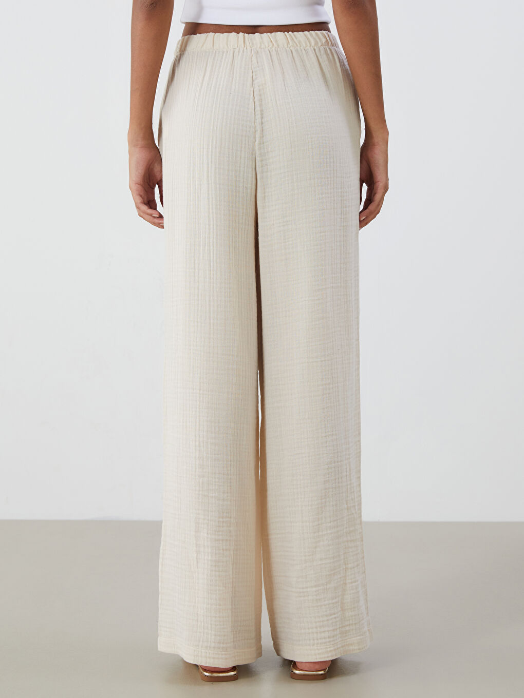 XSIDE Elasticated Waist Textured Women's Trousers -S5PP43Z8-CR8