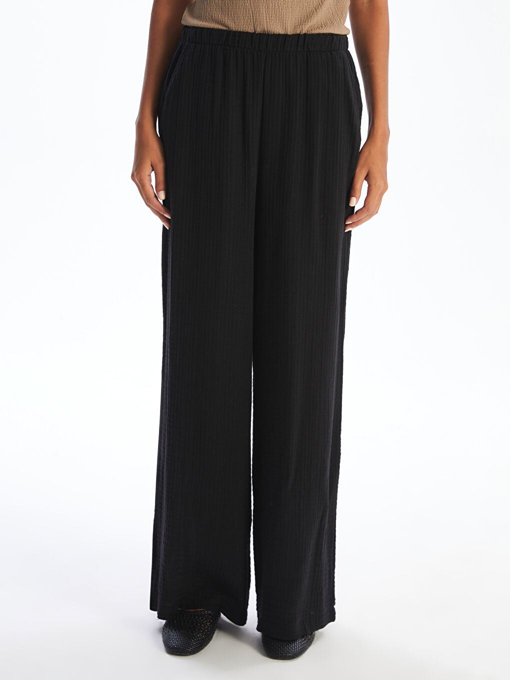 XSIDE Elasticated Waist Textured Women's Trousers -S5PP43Z8-CVL