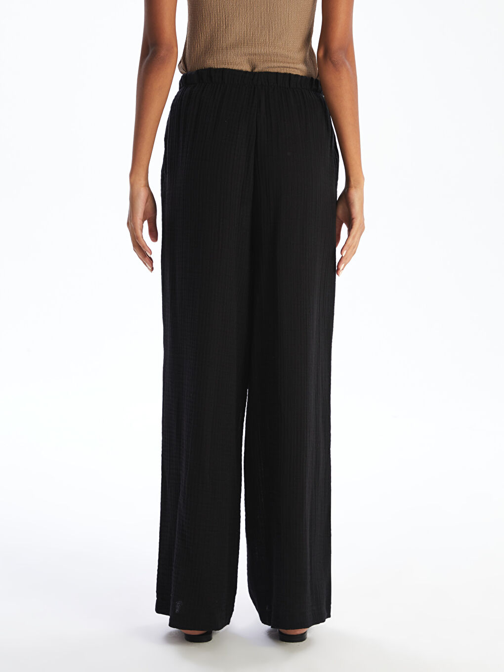 XSIDE Elasticated Waist Textured Women's Trousers -S5PP43Z8-CVL