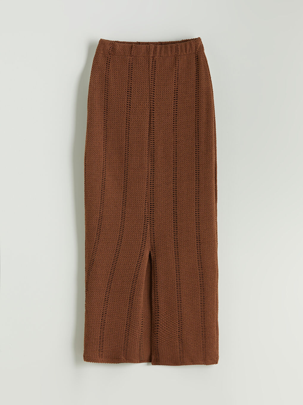 Kahverengi Beli Lastikli Ajurlu Etek-5