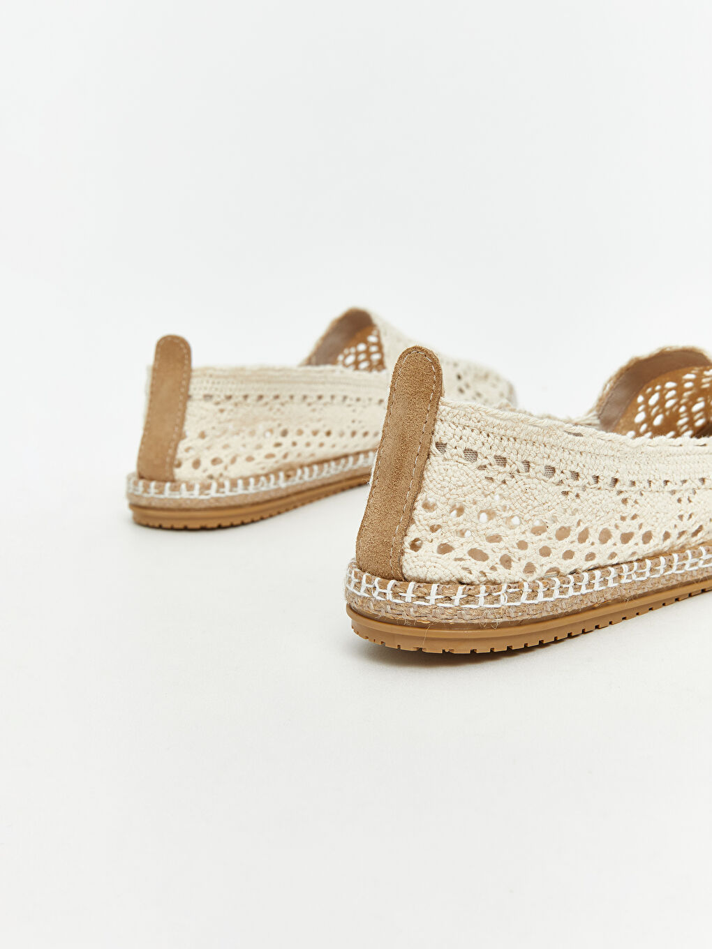 Bej Hasır Tabanlı Espadril Ayakkabı-4