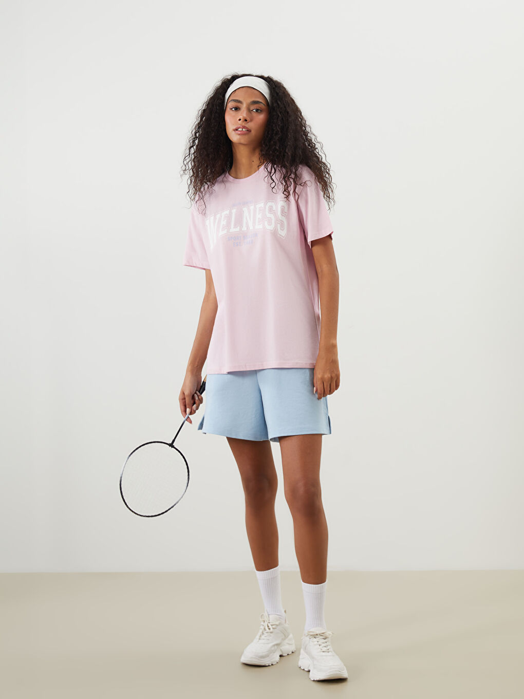 Crew Neck Printed Women's Sports T-Shirt -S5PQ16Z8-CUK