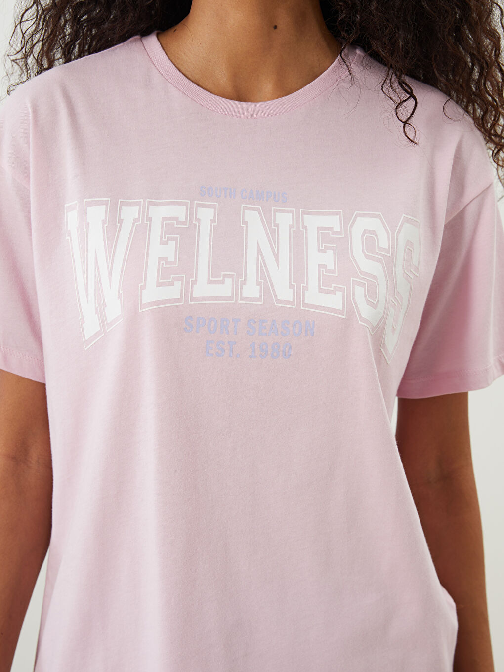 Crew Neck Printed Women's Sports T-Shirt -S5PQ16Z8-CUK