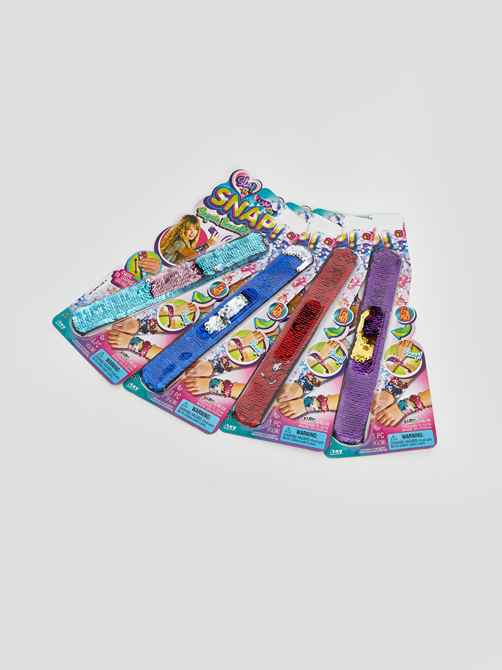 Karışık Çift Taraflı Payetli Kız Çocuk Bileklik