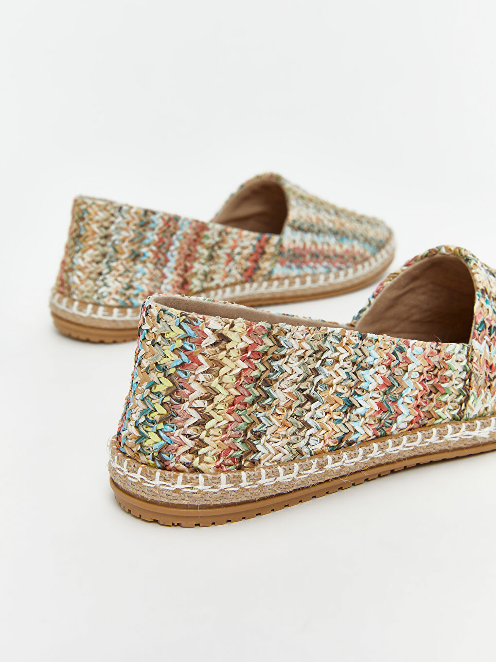 Karışık Kadın Hasır Espadril Ayakkabı-4