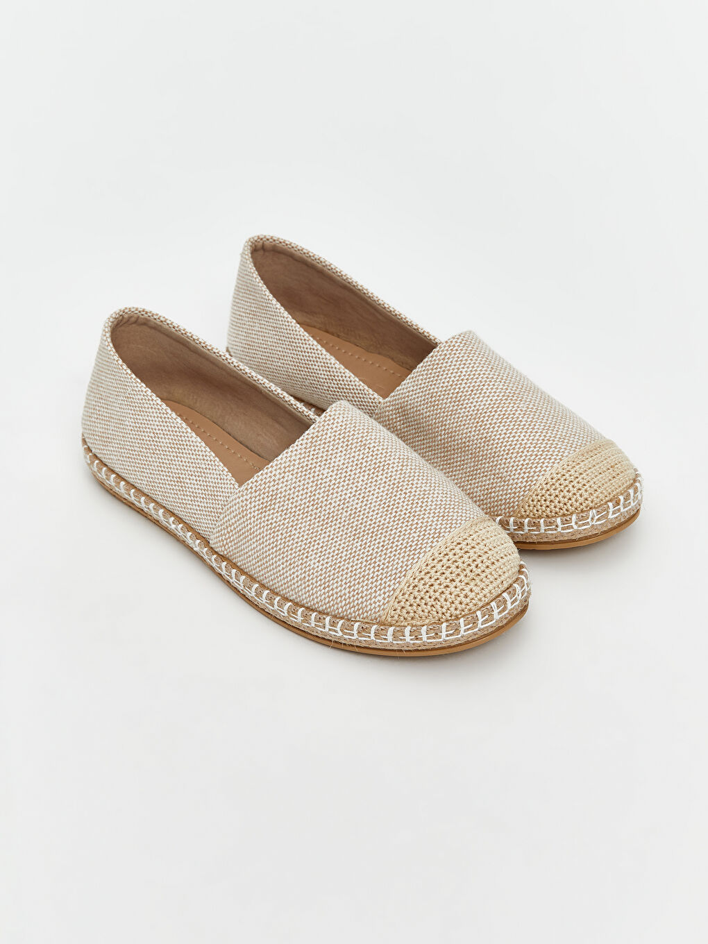 Bej Kadın Hasır Espadril Ayakkabı