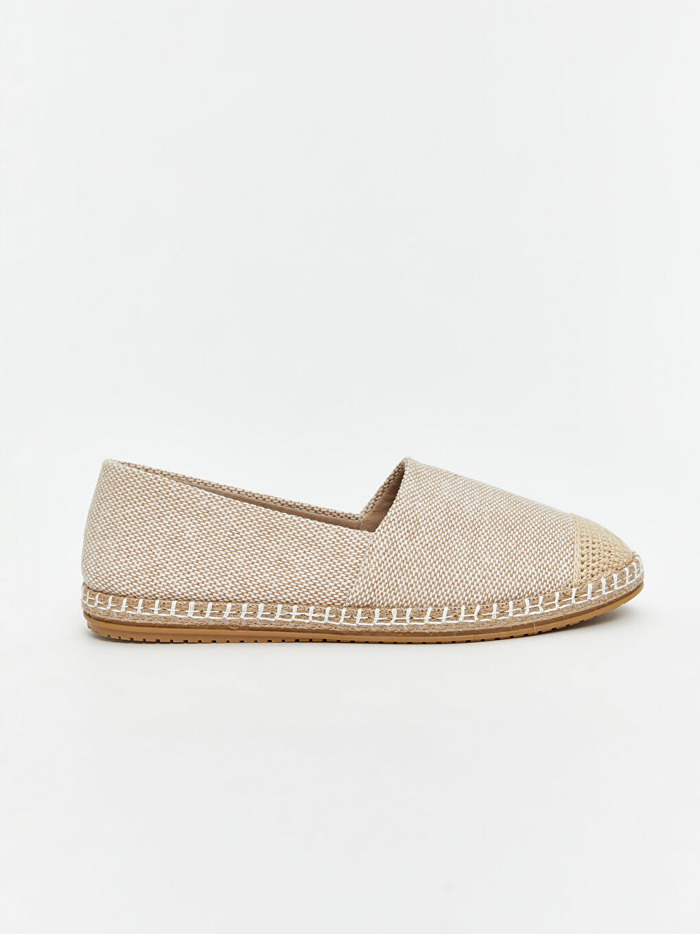 Bej Kadın Hasır Espadril Ayakkabı-1