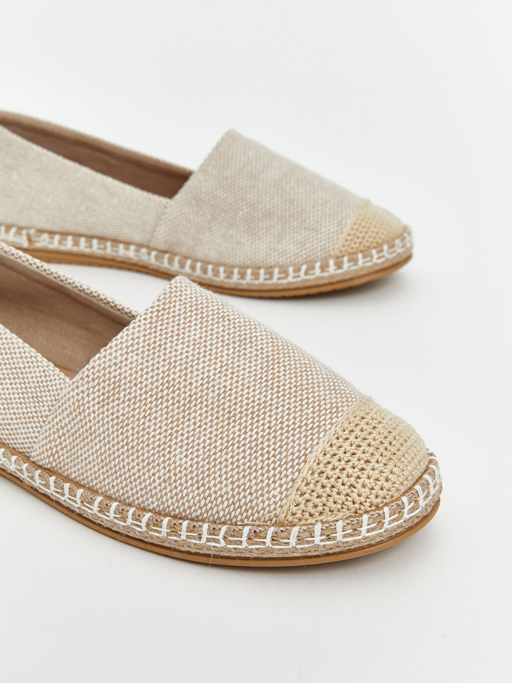 Bej Kadın Hasır Espadril Ayakkabı-2