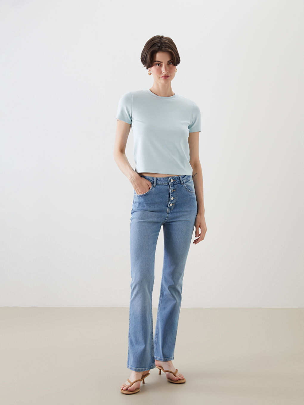 Cropped Flare Women's Jeans -S5PQ40Z8-311