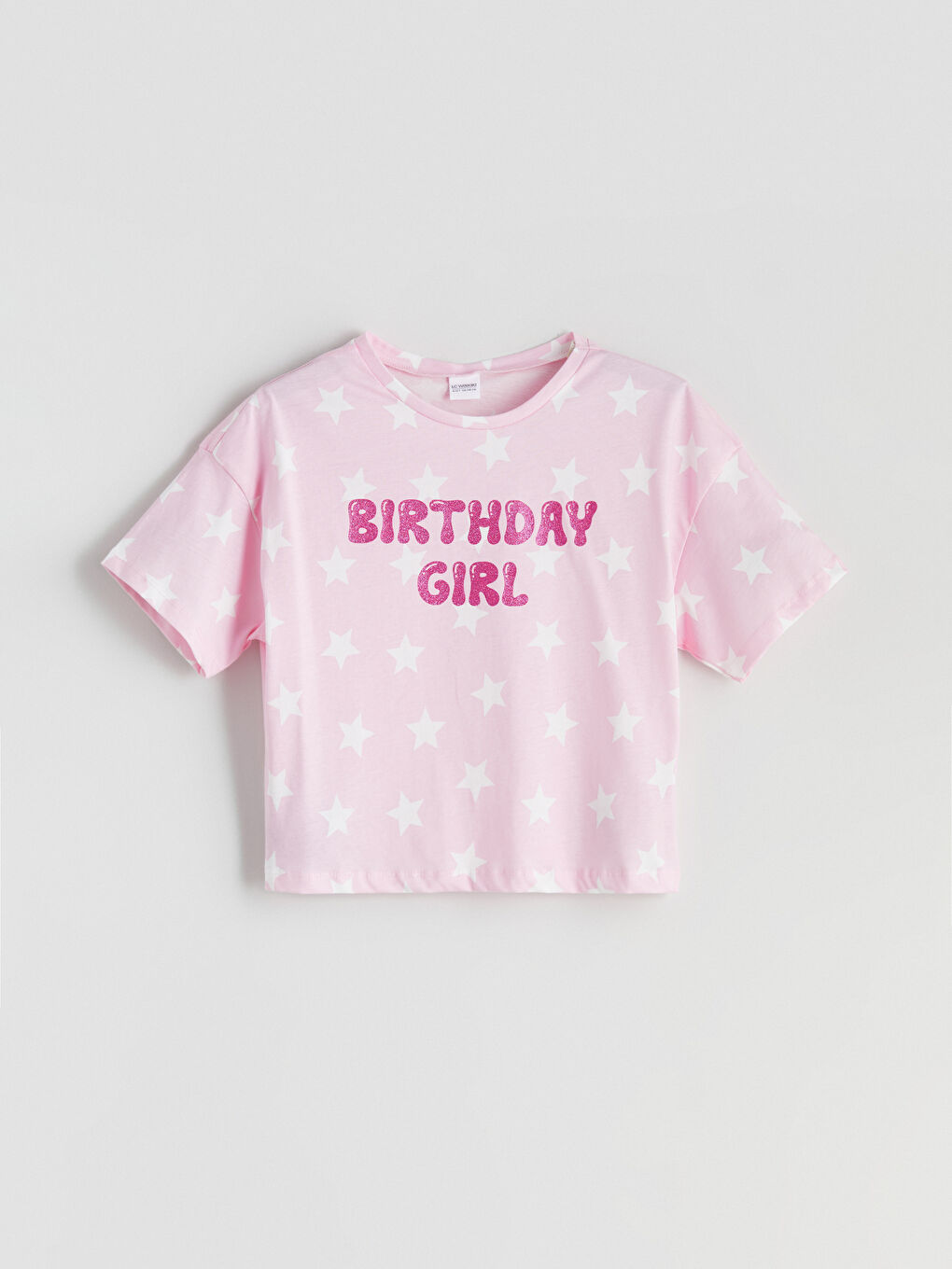 Pembe Bisiklet Yaka Kız Çocuk Pijama Üst