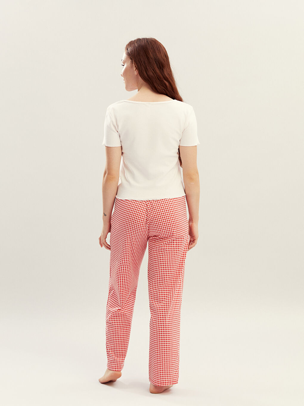 Petite Crew Neck Printed Women's Pyjama Set -S5PQ90Z8-LTQ