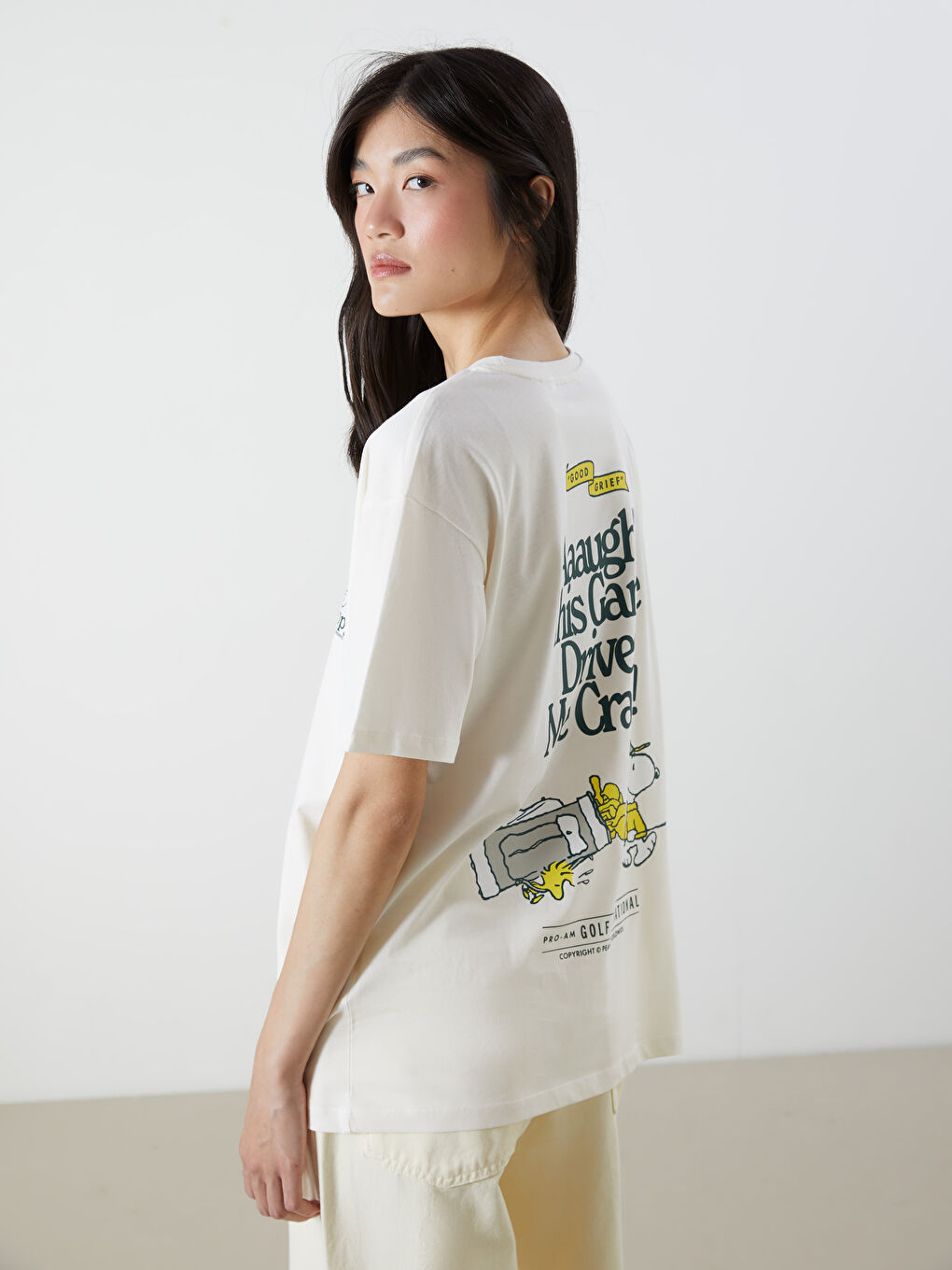 XSIDE Crew Neck Snoopy Printed Women's T-Shirt -S5PQ97Z8-YKU