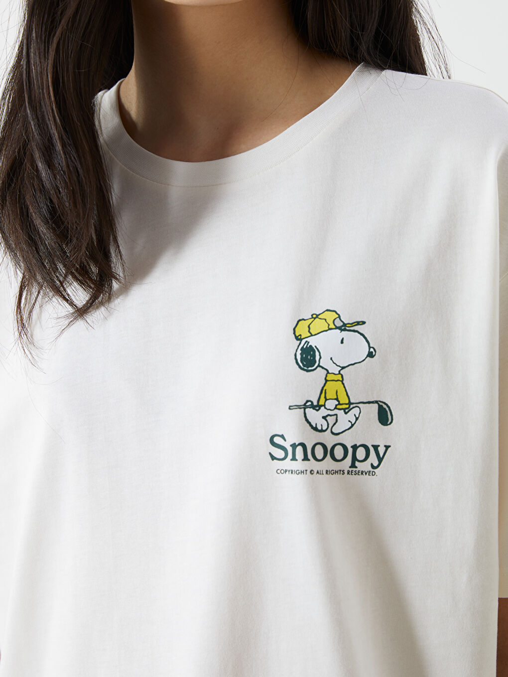 XSIDE Crew Neck Snoopy Printed Women's T-Shirt -S5PQ97Z8-YKU