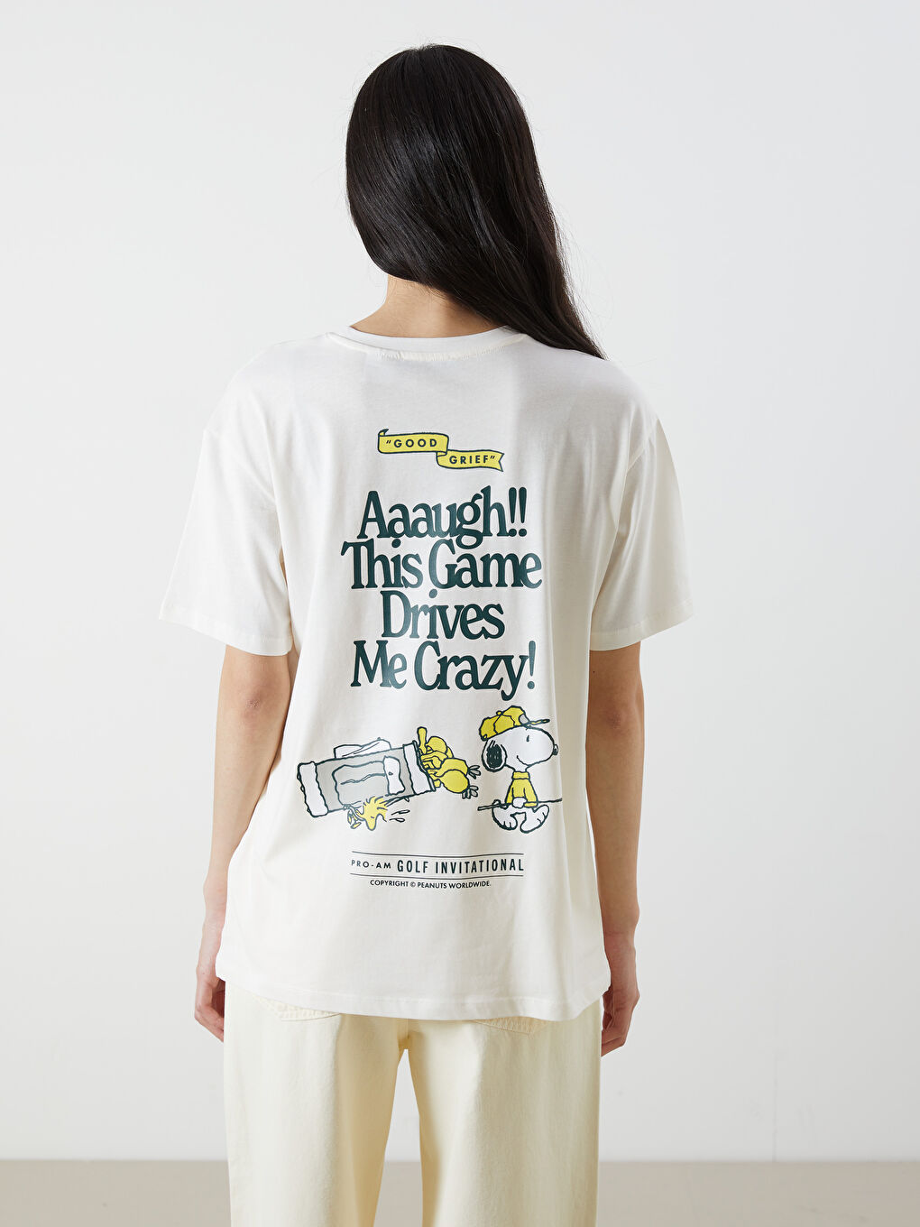 XSIDE Crew Neck Snoopy Printed Women's T-Shirt -S5PQ97Z8-YKU