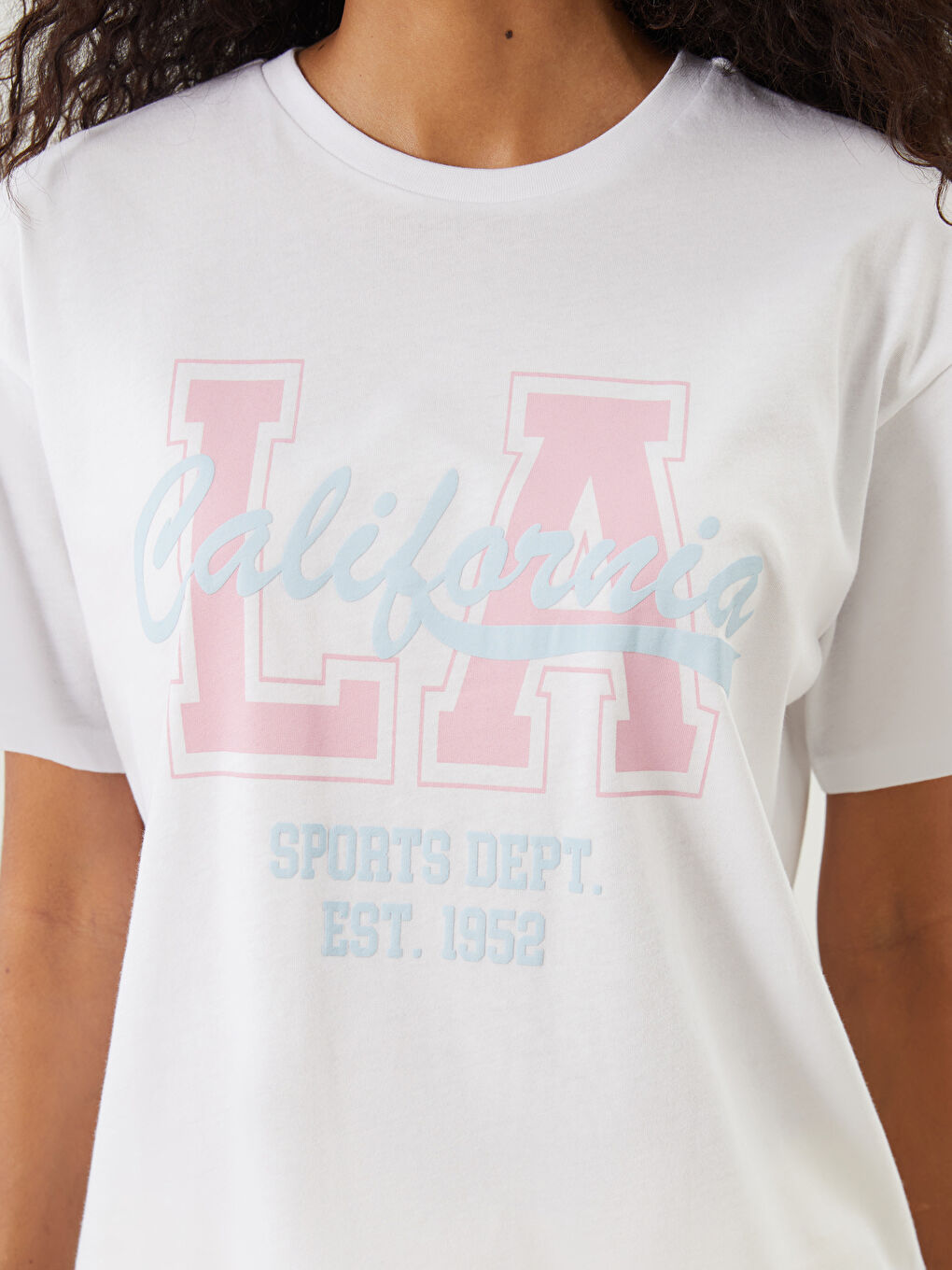 Crew Neck California Printed Women's Sports T-Shirt -S5PR16Z8-Q6K