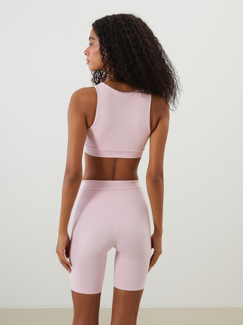 Pembe U Yaka Kadın Spor Büstiyer-3