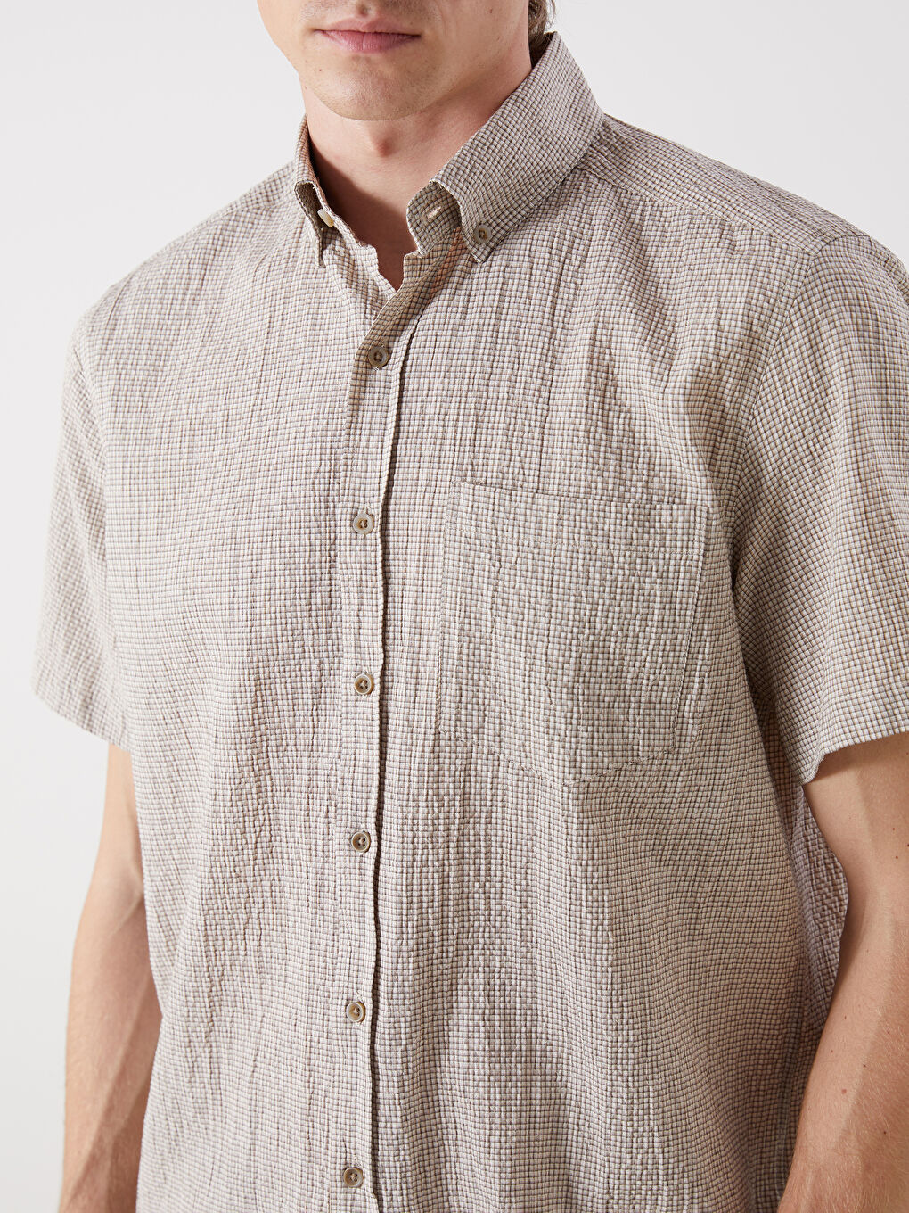 SOUTHBLUE Regular Fit Short Sleeve Plaid Men's Shirt -S5PR37Z8-QSC