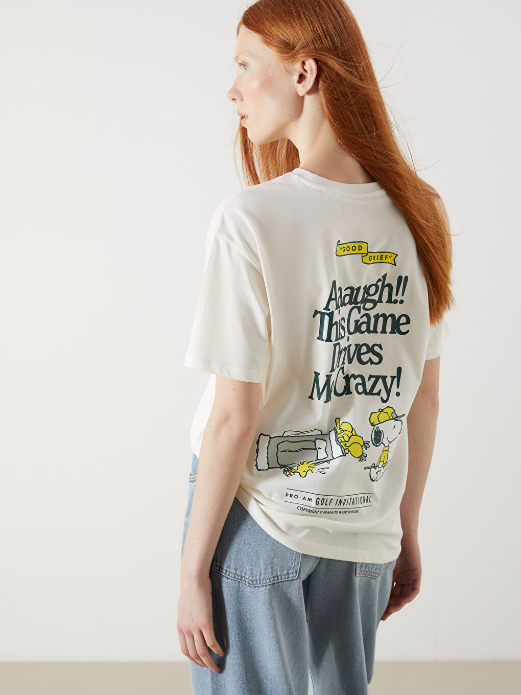 Crew Neck Snoopy Printed Women's T-Shirt -S5PR40Z8-YKU