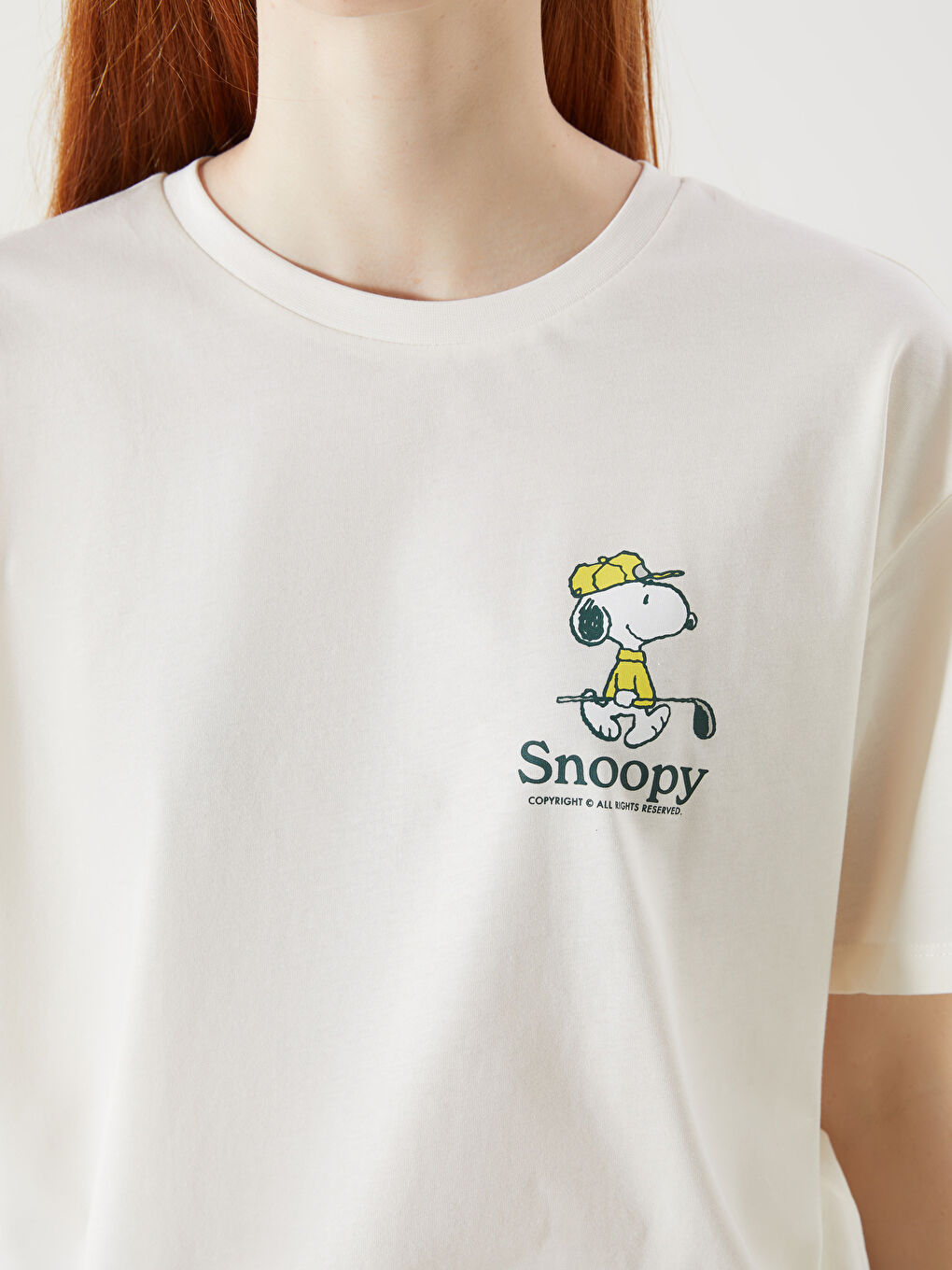 Crew Neck Snoopy Printed Women's T-Shirt -S5PR40Z8-YKU