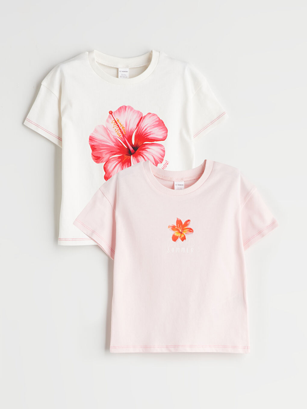Crew Neck Girls' T-Shirt Set (2 Pieces) -S5PR48Z1-FES